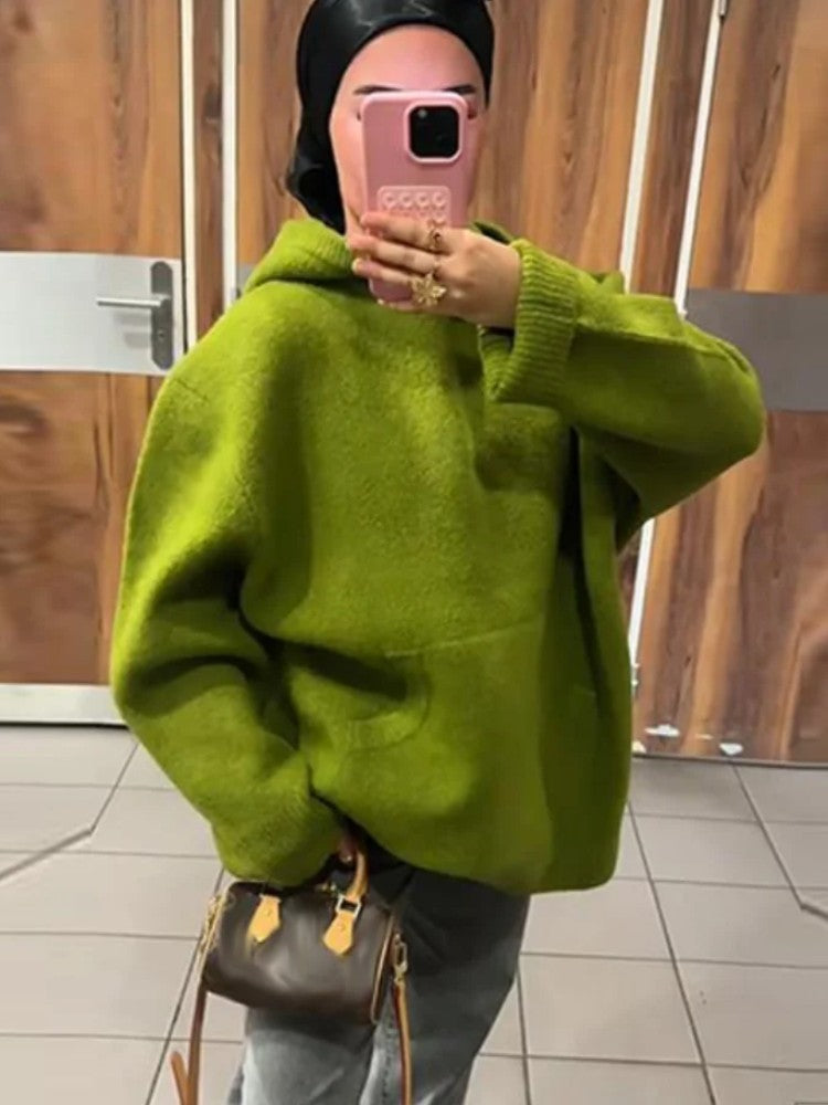 Aria Hooded Knit Pullover Sweater