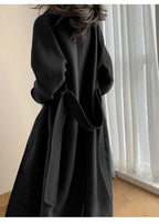 Odette Belted Navy Wool Trench Coat