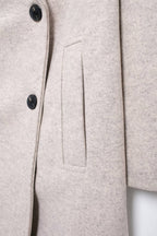 Hh feminino inverno casual mistura de lã entalhado lapela gola casaco chique trespassado trench coats oversized feminino jaquetas longas