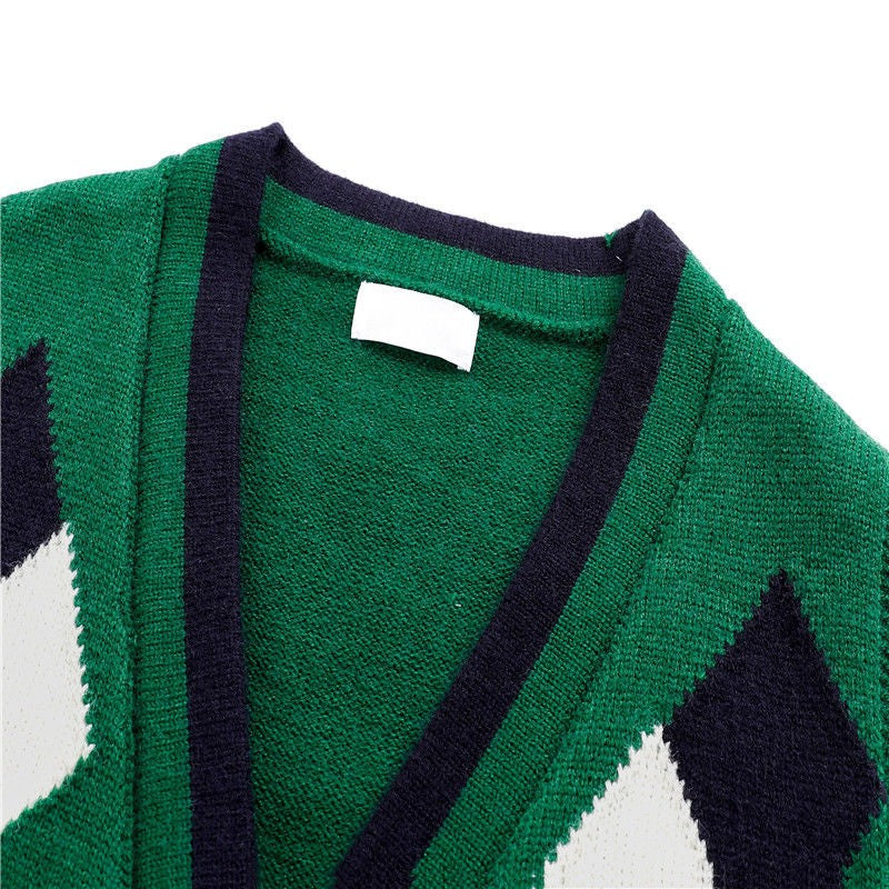 Margot Plaid V-Neck Knit Vest