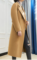 Casaco Feminino CAIXINGLE de Lã 100% com Cinto, Elegante e Moderno, em Lã e Caxemira, Estilo Aberto