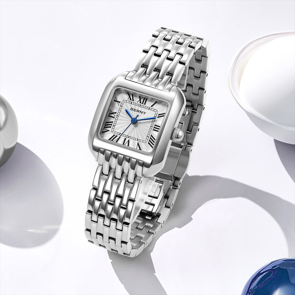 BERNY Square Stainless Steel Quartz Watch