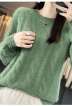Feminino 100% lã merino camisola o pescoço manga longa cashmere malhas pulôver aliselect moda outono inverno roupas topos