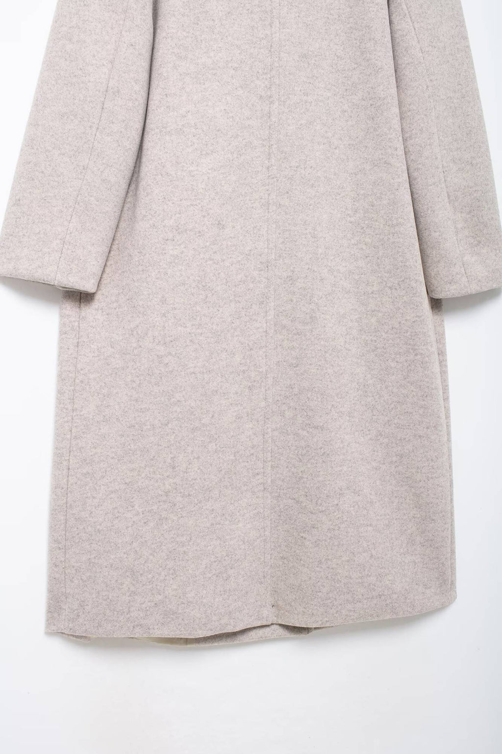 Hh feminino inverno casual mistura de lã entalhado lapela gola casaco chique trespassado trench coats oversized feminino jaquetas longas