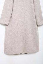 Hh feminino inverno casual mistura de lã entalhado lapela gola casaco chique trespassado trench coats oversized feminino jaquetas longas
