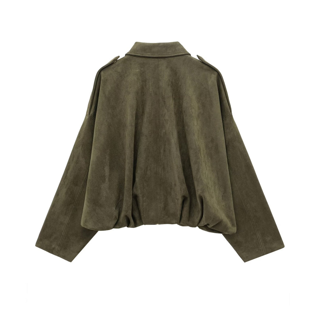 Marielle Faux-Suede Jacket & Bermuda Shorts Set