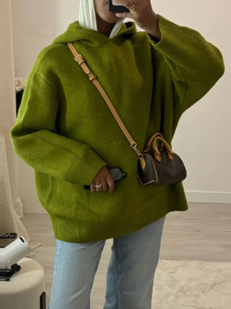 Aria Hooded Knit Pullover Sweater