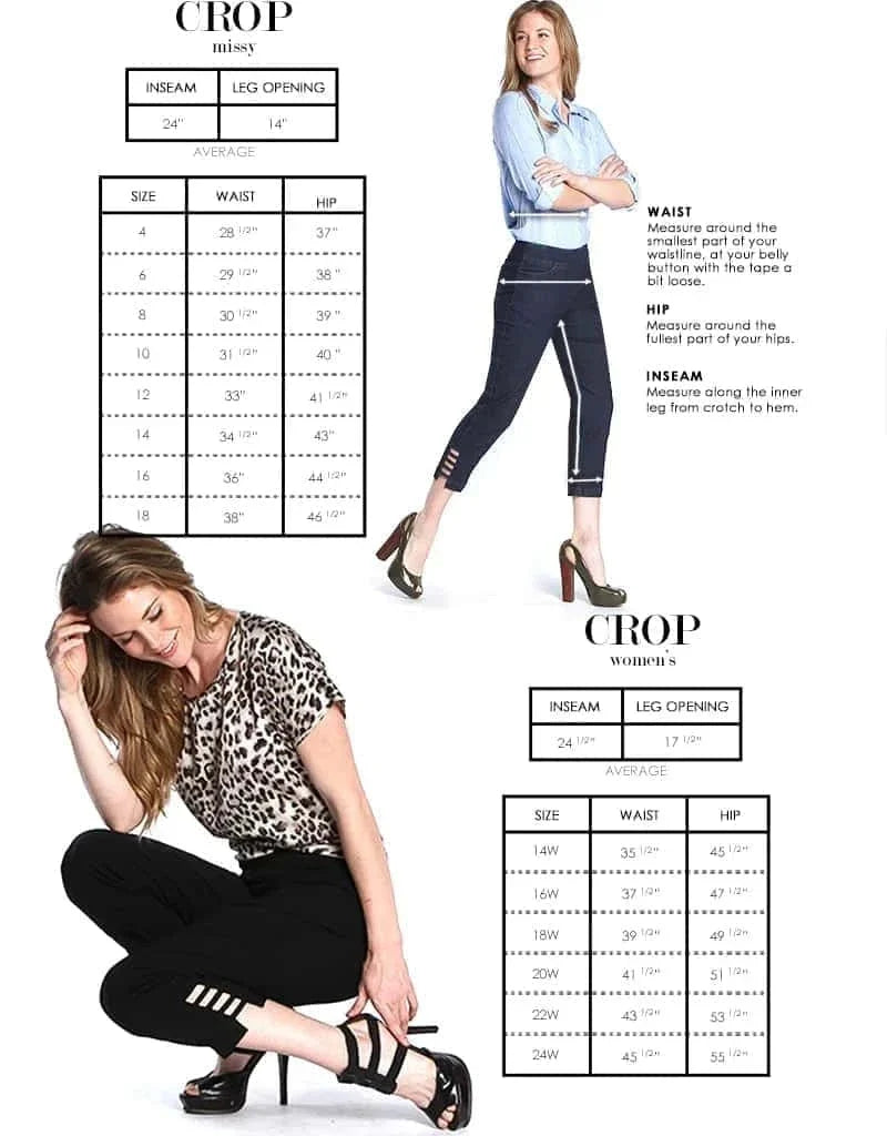 Crop Pants with Pockets & Strap Hem Vents - Midnight Blue