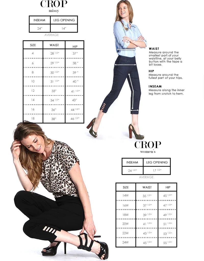 Plus Size White Crop Pants with Pockets & Strap Hem Vents