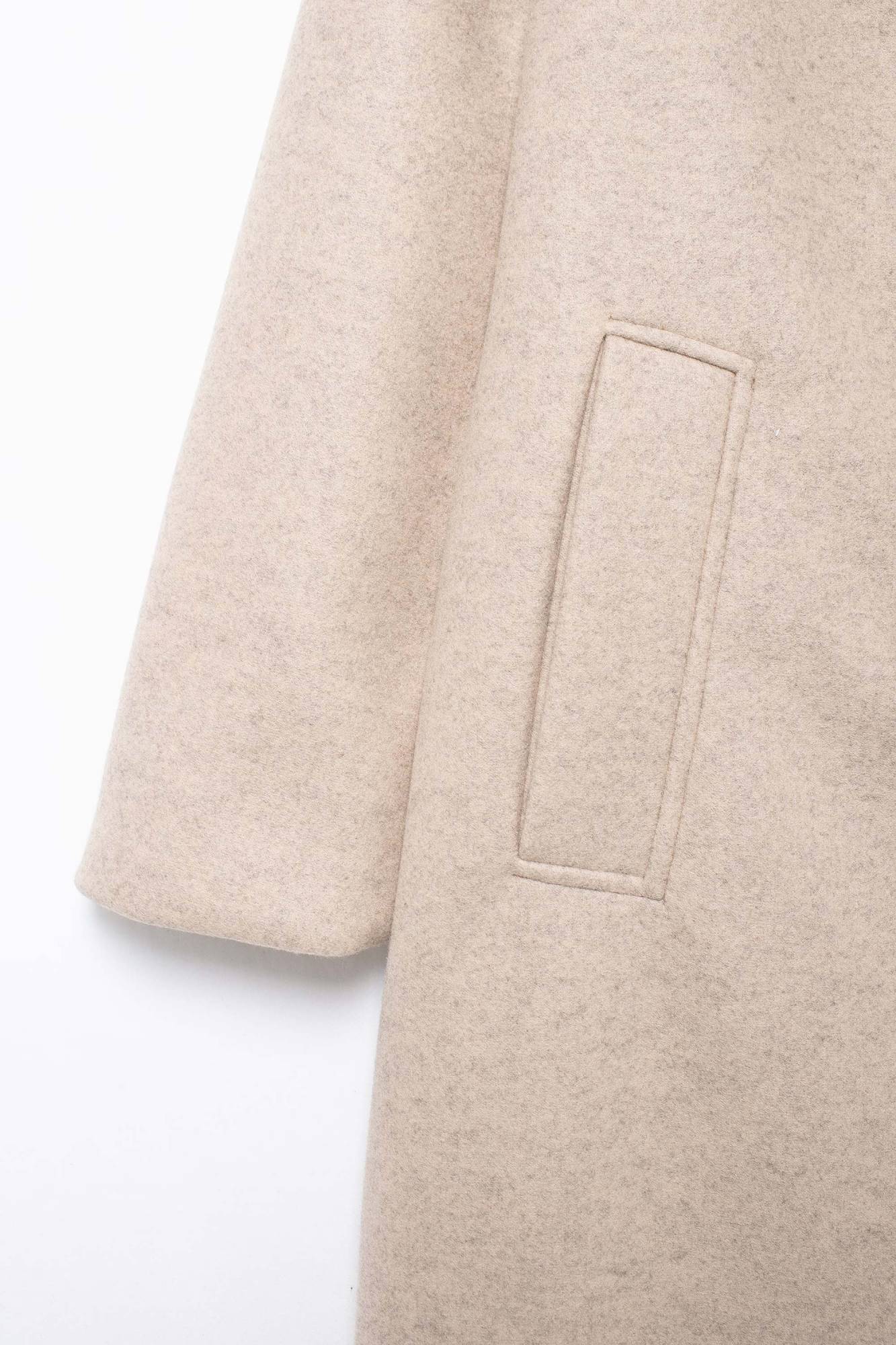 Hh feminino inverno casual mistura de lã entalhado lapela gola casaco chique trespassado trench coats oversized feminino jaquetas longas