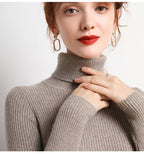 Suéter Feminino Heliar de Gola Alta para Outono, Pulôveres de Tricô Macios, Jumpers de Cashmere, Suéteres Básicos Macios para Mulheres, Outono Inverno 2026