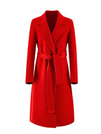 Casaco Feminino CAIXINGLE de Lã 100% com Cinto, Elegante e Moderno, em Lã e Caxemira, Estilo Aberto