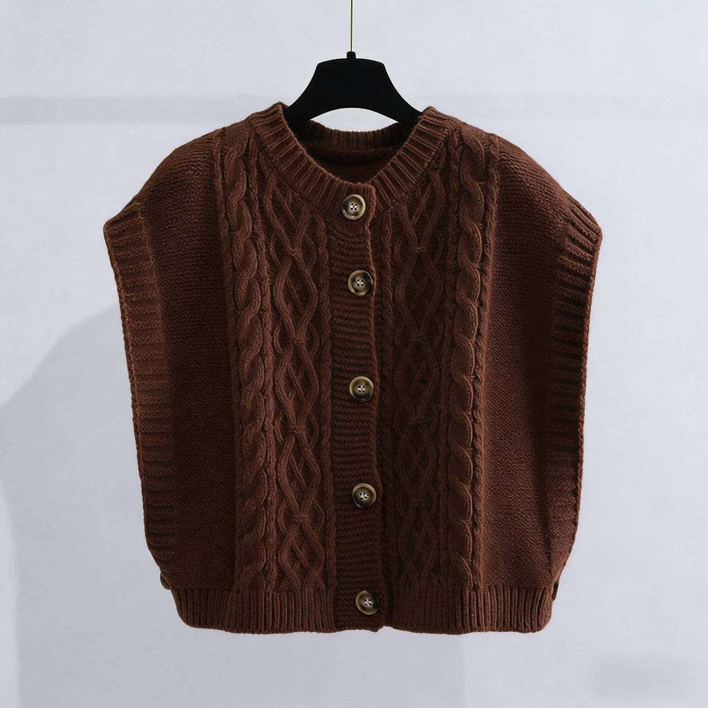 Rosalie Cable-Knit Button Vest