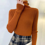Suéter Feminino Heliar de Gola Alta para Outono, Pulôveres de Tricô Macios, Jumpers de Cashmere, Suéteres Básicos Macios para Mulheres, Outono Inverno 2026