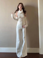 Bianca High-Rise White Flare Jeans