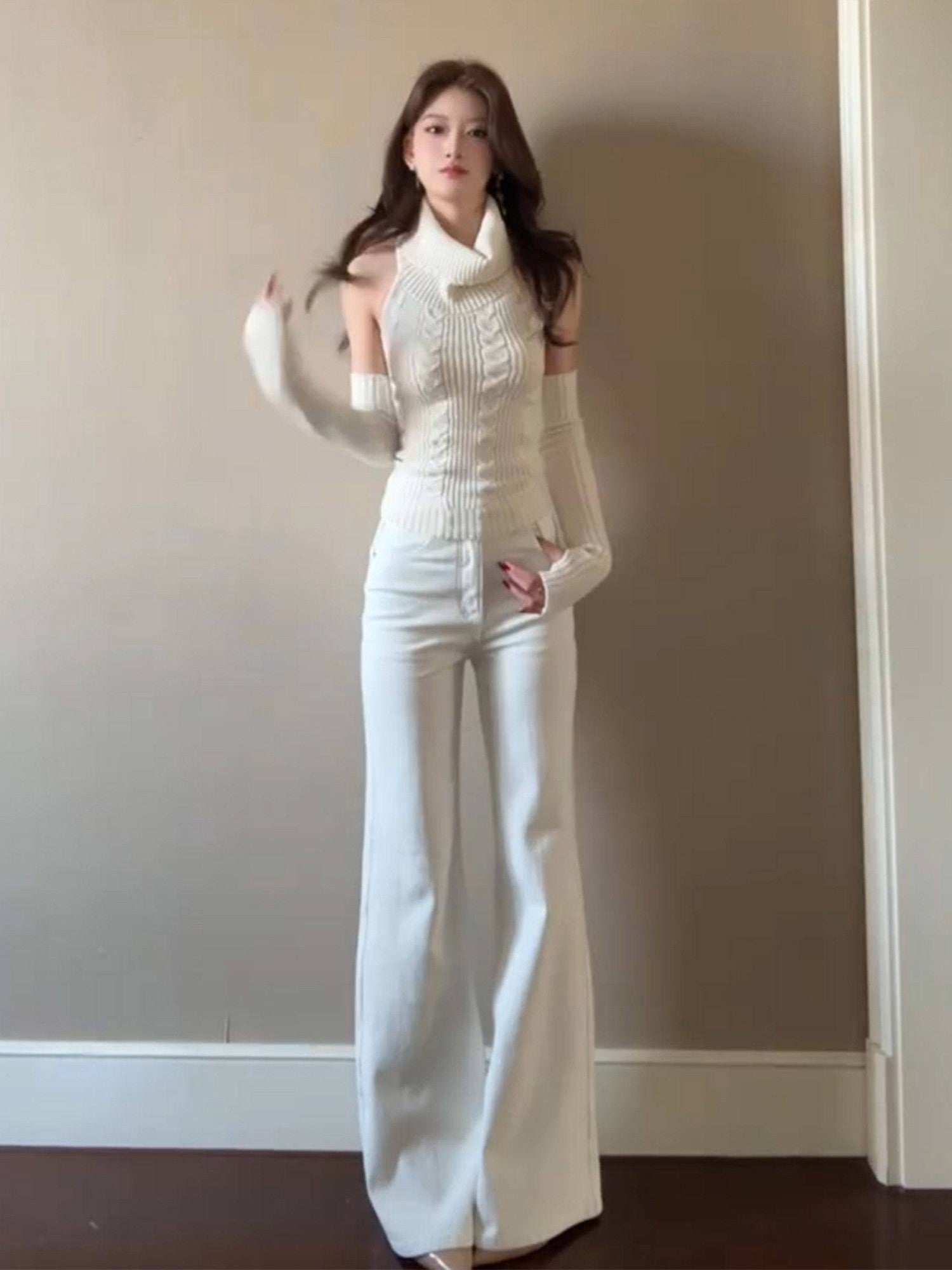 Bianca High-Rise White Flare Jeans