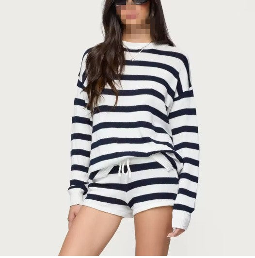 Sloane Striped Knit Shorts Set