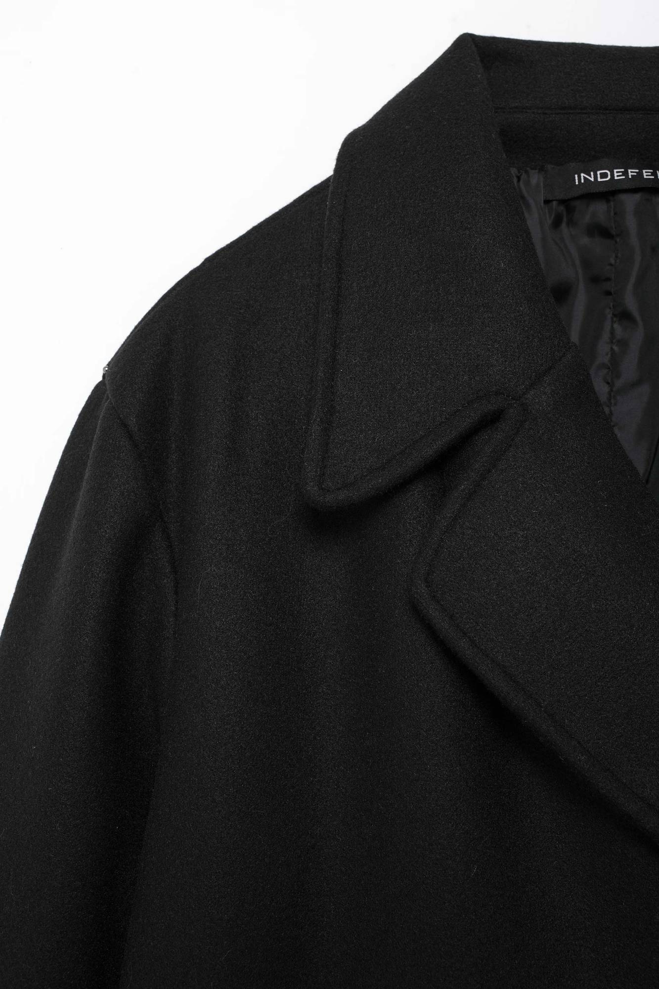 Hh feminino inverno casual mistura de lã entalhado lapela gola casaco chique trespassado trench coats oversized feminino jaquetas longas