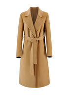 Casaco Feminino CAIXINGLE de Lã 100% com Cinto, Elegante e Moderno, em Lã e Caxemira, Estilo Aberto