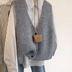 Hazel Relaxed V-Neck Knit Vest
