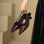 Colette Wine Patent Slingback Pumps