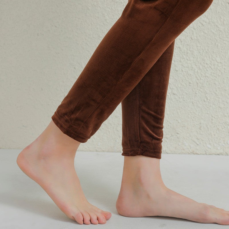 Calças casuais grossas de pelúcia mulheres veludo calças quentes outono inverno leggings cintura alta harem calças femininas