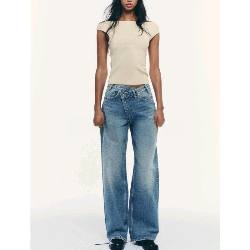 Ivy High-Waisted Double-Button Jeans