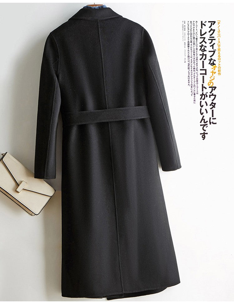 Casaco Feminino CAIXINGLE de Lã 100% com Cinto, Elegante e Moderno, em Lã e Caxemira, Estilo Aberto