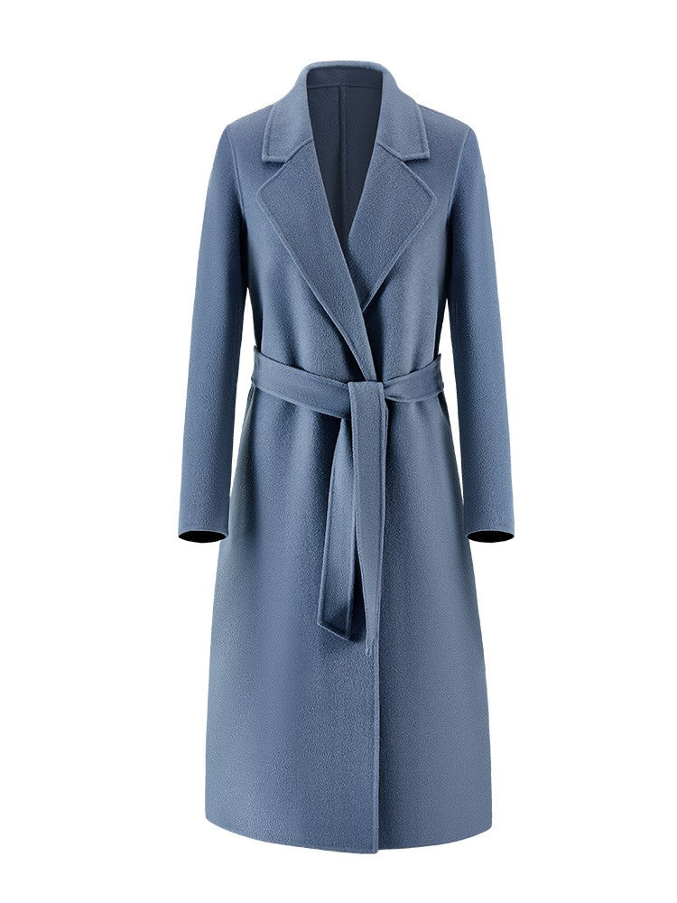 Casaco Feminino CAIXINGLE de Lã 100% com Cinto, Elegante e Moderno, em Lã e Caxemira, Estilo Aberto