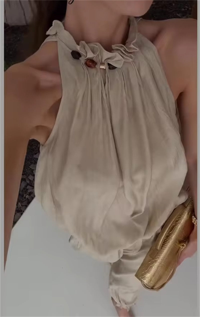 Aveline Beaded Vest & Balloon Pants Set