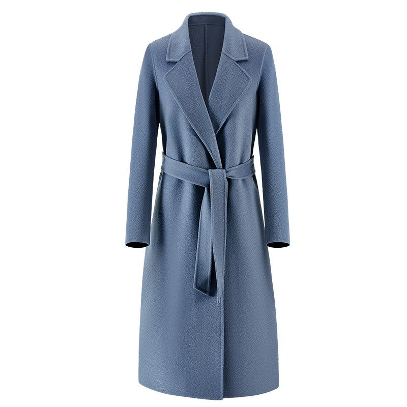 Casaco Feminino CAIXINGLE de Lã 100% com Cinto, Elegante e Moderno, em Lã e Caxemira, Estilo Aberto