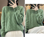 Feminino 100% lã merino camisola o pescoço manga longa cashmere malhas pulôver aliselect moda outono inverno roupas topos