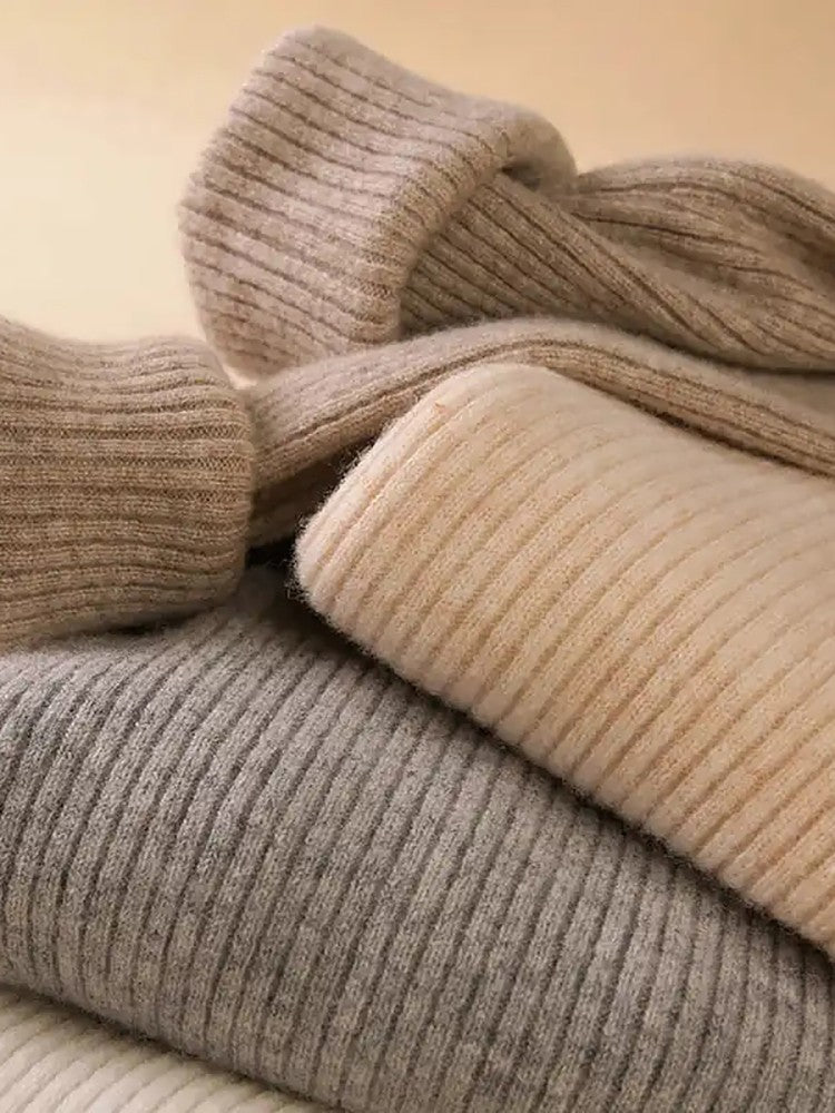 Suéter Feminino Heliar de Gola Alta para Outono, Pulôveres de Tricô Macios, Jumpers de Cashmere, Suéteres Básicos Macios para Mulheres, Outono Inverno 2026