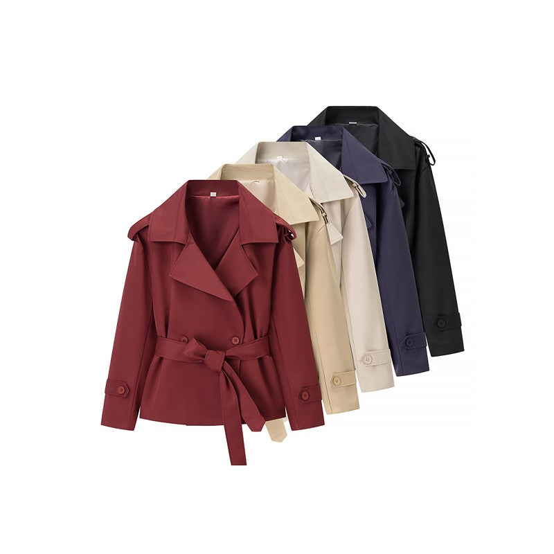 Senhora cor sólida rendas até jaqueta elegante chique manga comprida lapela botão solto casaco outono estilo rua nova jaqueta outerwear 2025