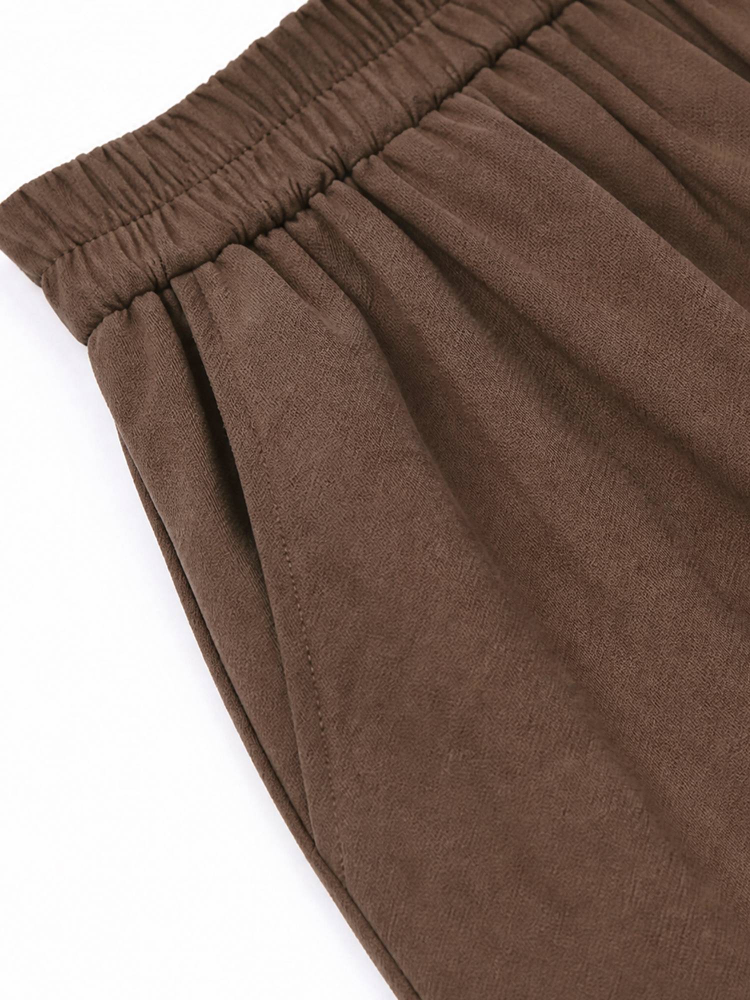 XIAOGULI Caramel Brown Harem Pants