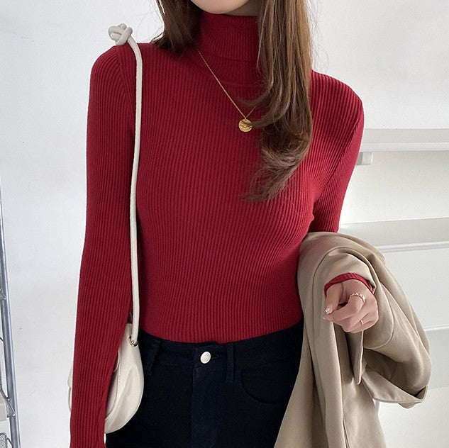 Suéter Feminino Heliar de Gola Alta para Outono, Pulôveres de Tricô Macios, Jumpers de Cashmere, Suéteres Básicos Macios para Mulheres, Outono Inverno 2026