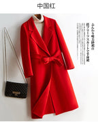 Casaco Feminino CAIXINGLE de Lã 100% com Cinto, Elegante e Moderno, em Lã e Caxemira, Estilo Aberto