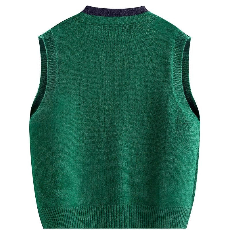 Margot Plaid V-Neck Knit Vest