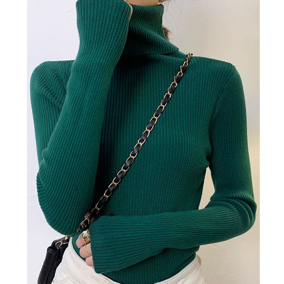 Suéter Feminino Heliar de Gola Alta para Outono, Pulôveres de Tricô Macios, Jumpers de Cashmere, Suéteres Básicos Macios para Mulheres, Outono Inverno 2026