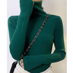 Suéter Feminino Heliar de Gola Alta para Outono, Pulôveres de Tricô Macios, Jumpers de Cashmere, Suéteres Básicos Macios para Mulheres, Outono Inverno 2026