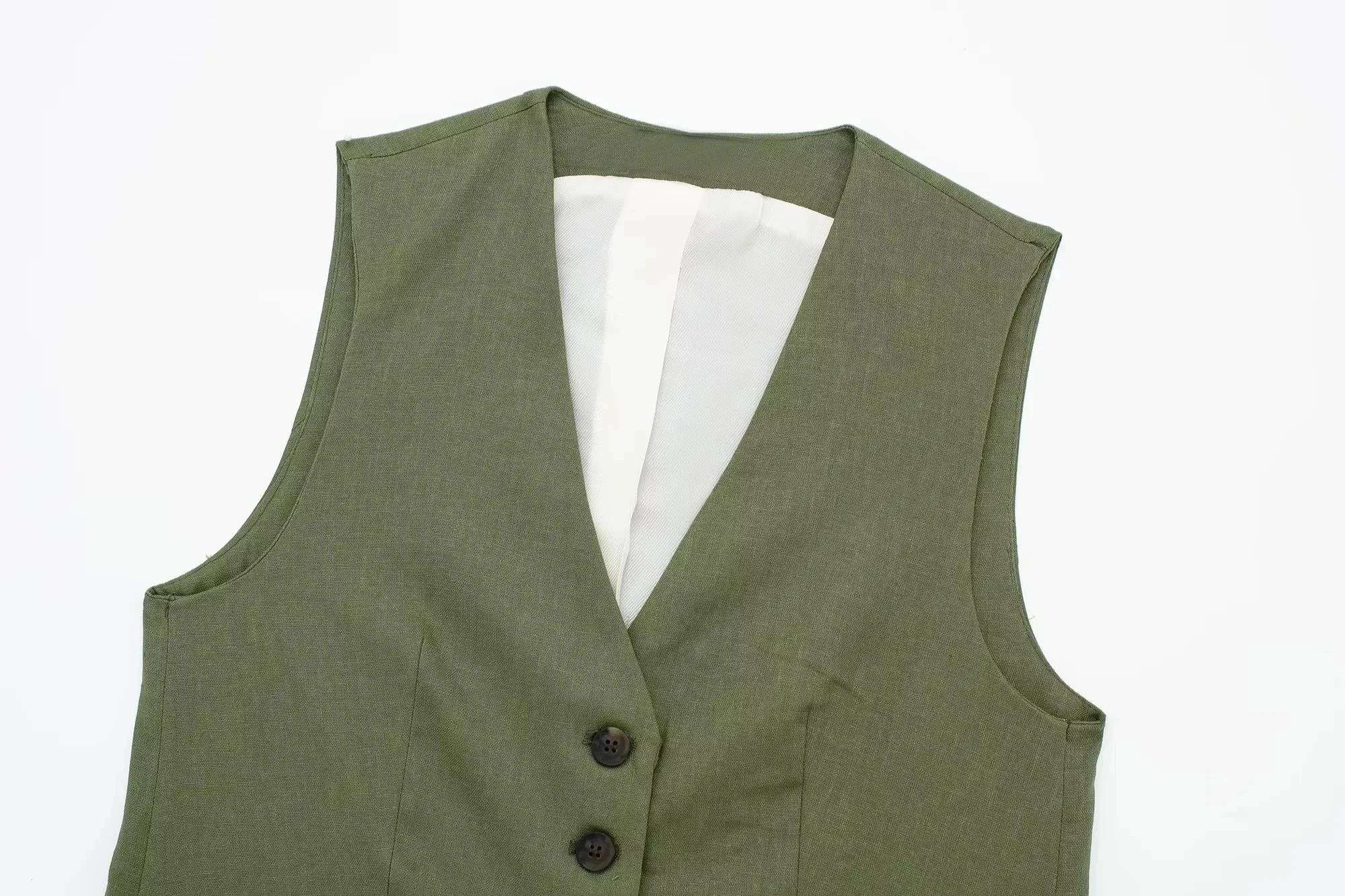 Piper Slim V-Neck Vest & Pleated Shorts Set