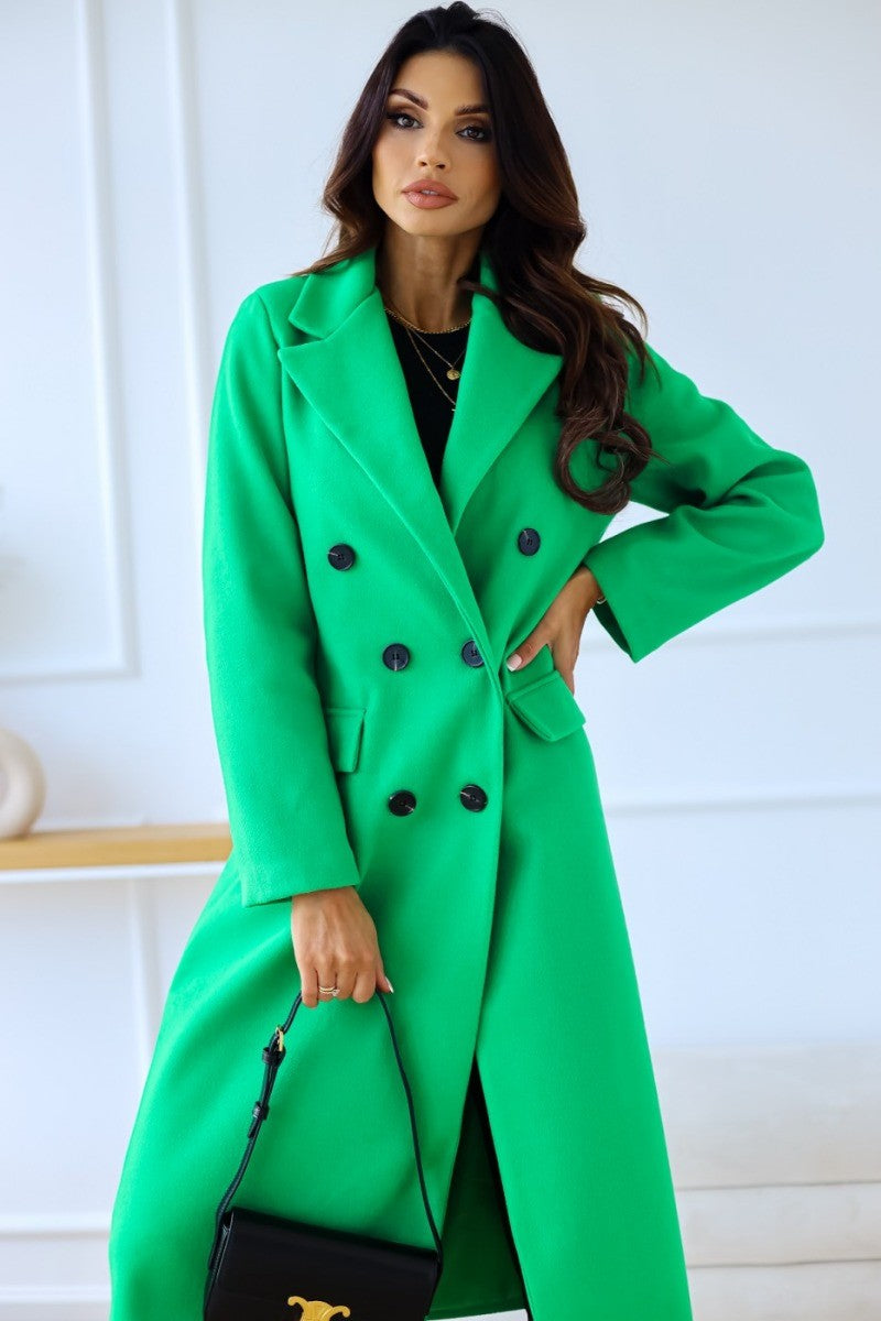 Elara Minimalist Long Wool Coat