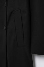 Hh feminino inverno casual mistura de lã entalhado lapela gola casaco chique trespassado trench coats oversized feminino jaquetas longas