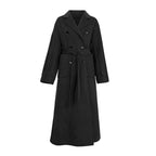 Odette Belted Navy Wool Trench Coat