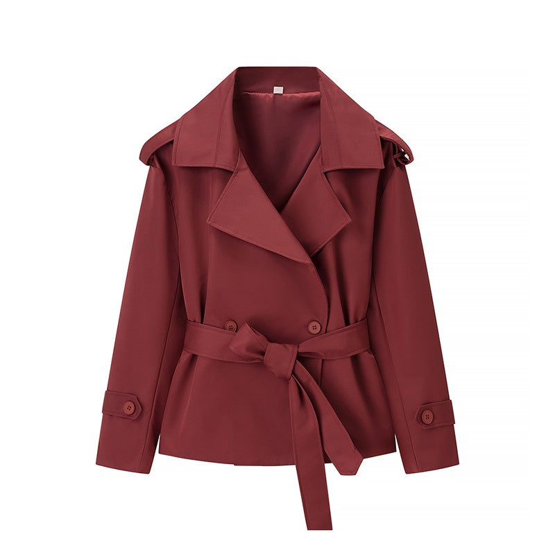 Senhora cor sólida rendas até jaqueta elegante chique manga comprida lapela botão solto casaco outono estilo rua nova jaqueta outerwear 2025
