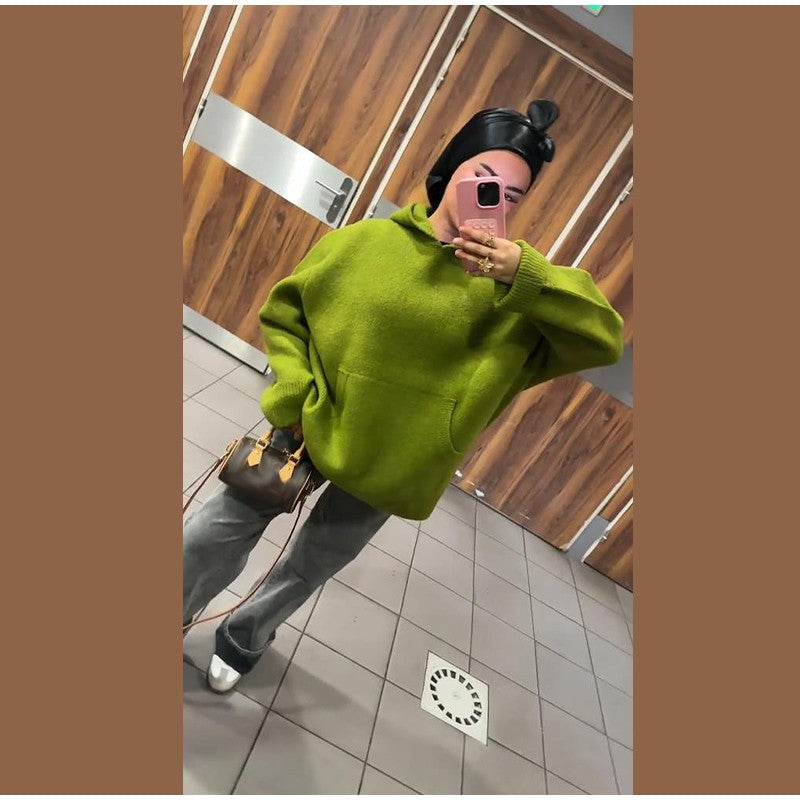 Aria Hooded Knit Pullover Sweater