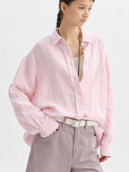 Rosalind Striped Linen-Ramie Long Sleeve Shirt