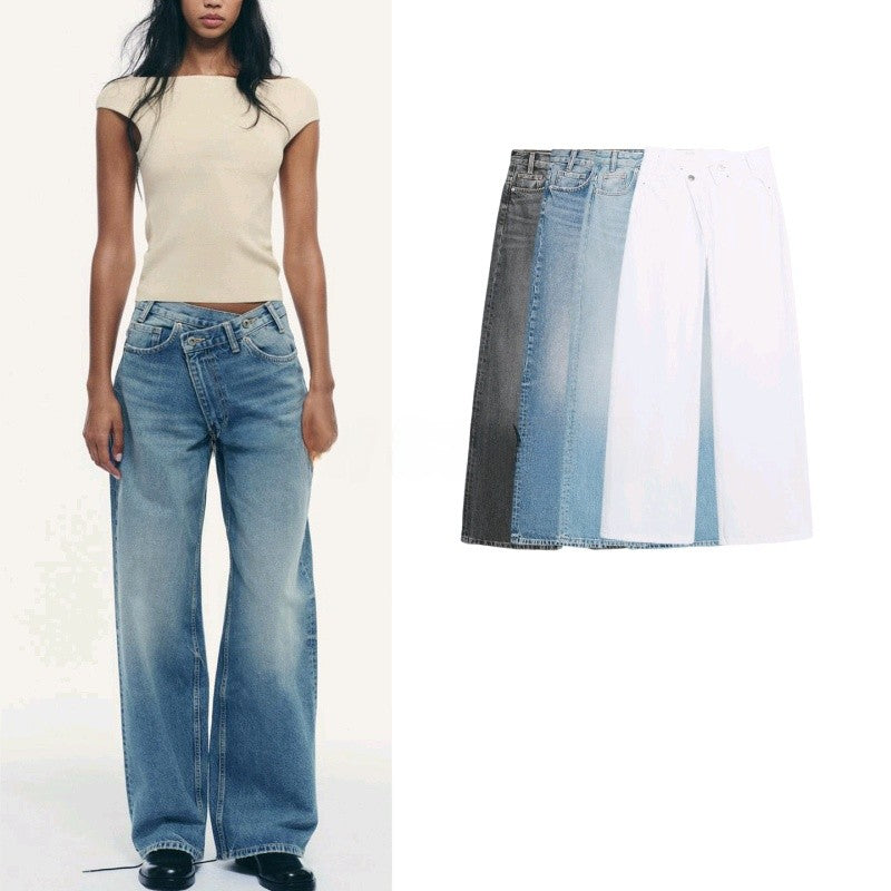 Ivy High-Waisted Double-Button Jeans