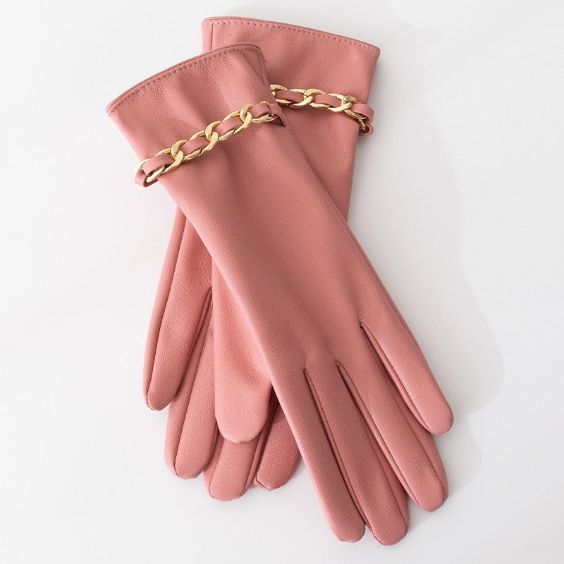 Camille Chain-Detail Touchscreen Gloves