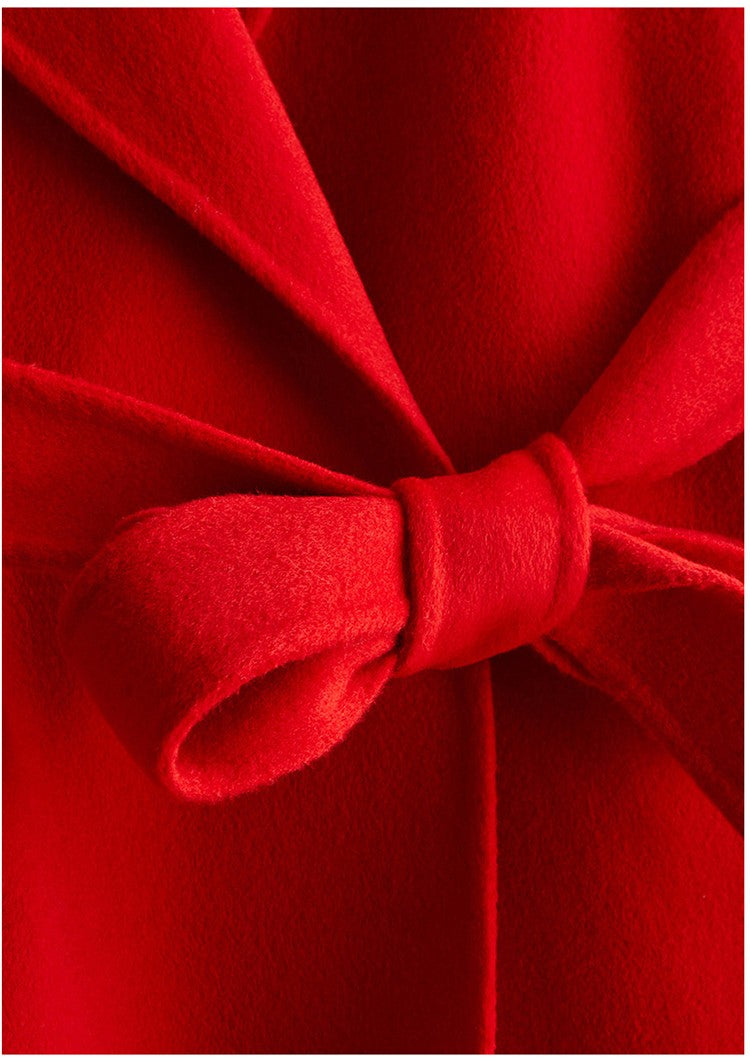 Casaco Feminino CAIXINGLE de Lã 100% com Cinto, Elegante e Moderno, em Lã e Caxemira, Estilo Aberto